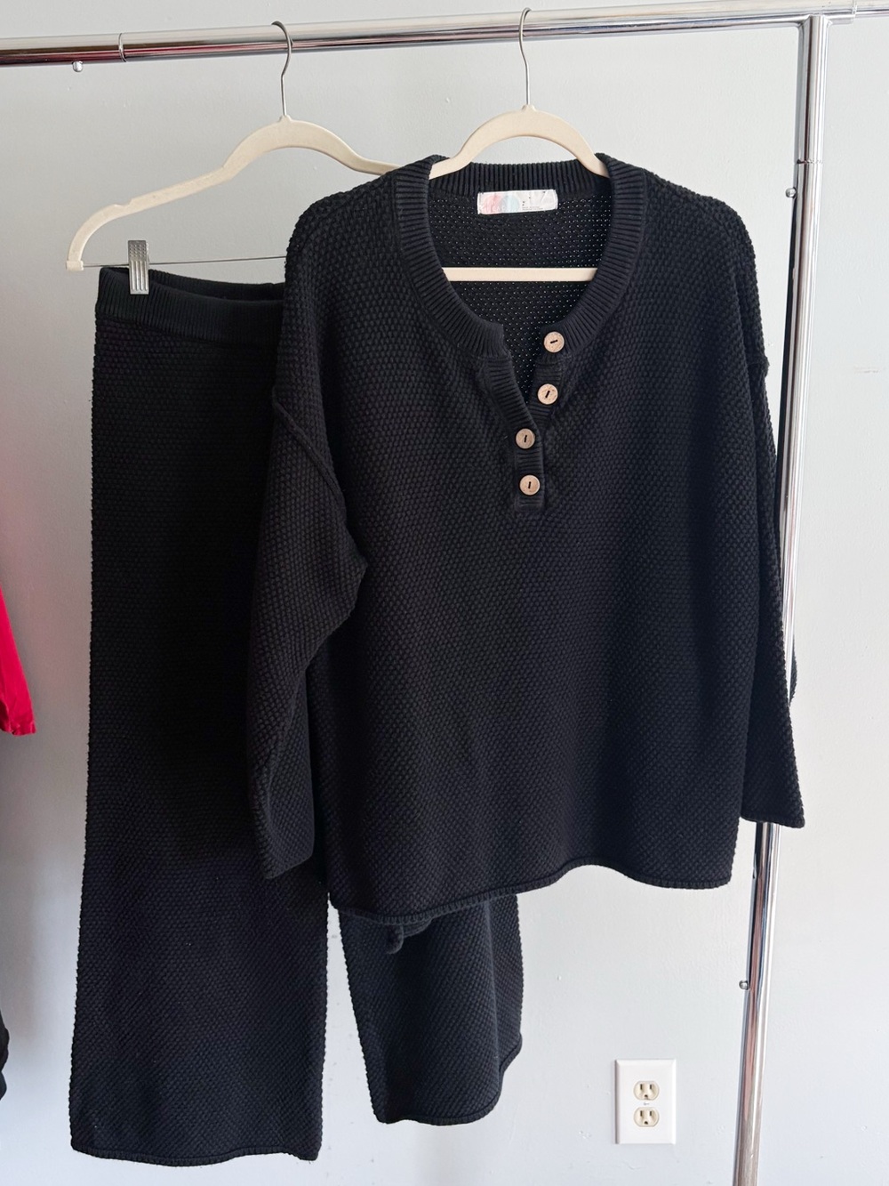 Free People Hailee Black Sweater Set Small